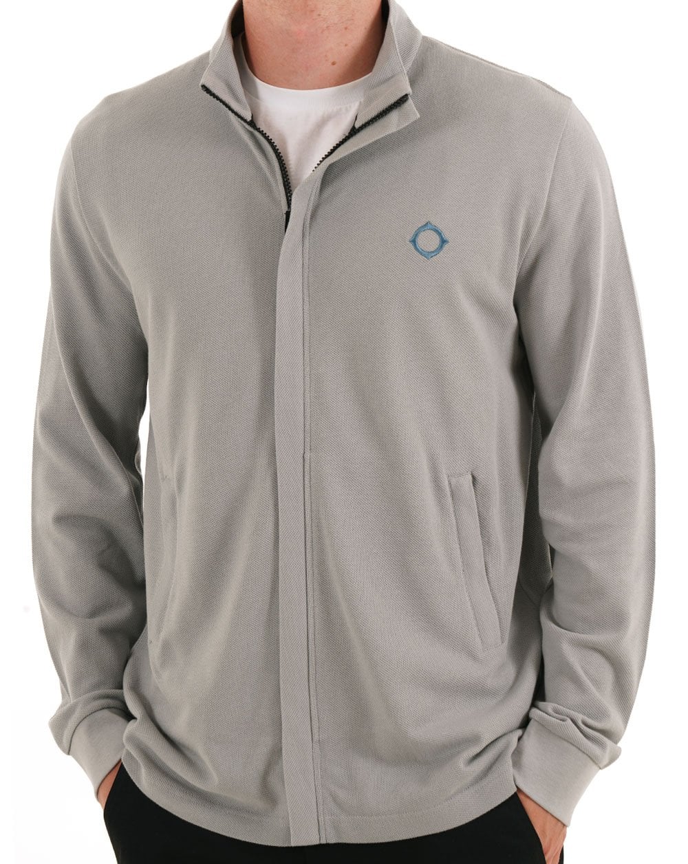 MA.STRUM Pique Full Zip Top Battleship