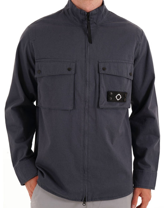 Ma.Strum MA.STRUM Aerial Funnel Neck Overshirt Ink Navy