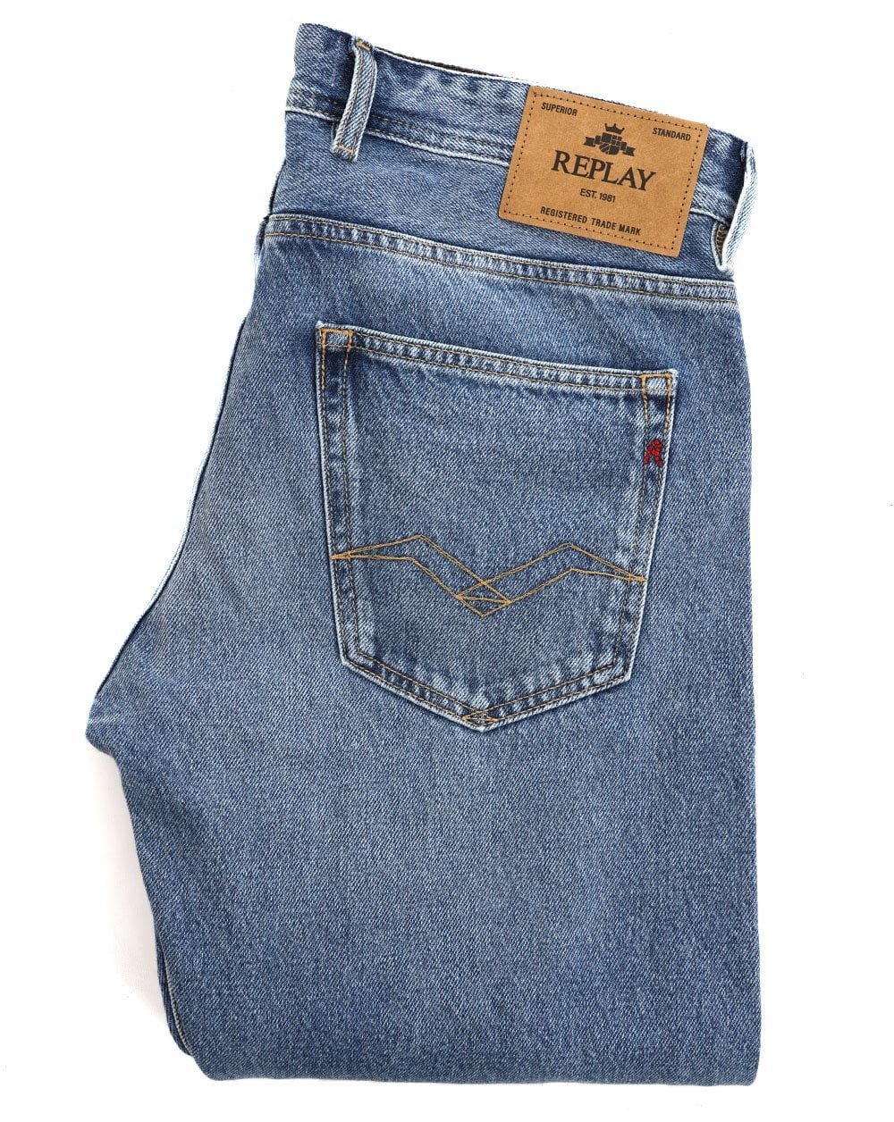 Replay Grover Straight Fit Jeans Medium Blue