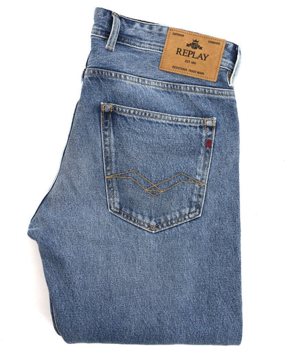 Replay Grover Straight Fit Jeans Medium Blue