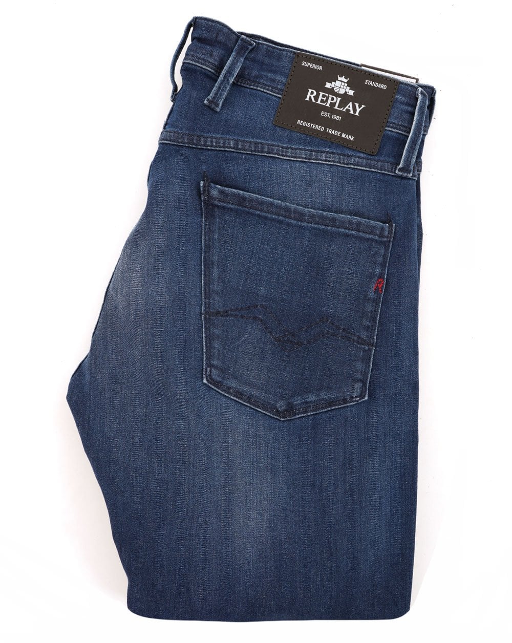Replay Anbass Slim Fit Jeans Dark Blue Washed