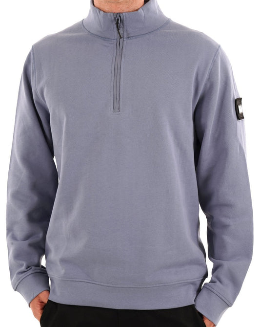 Weekend Offender Kraviz 1/4 Zip Sweat Blue Shadow