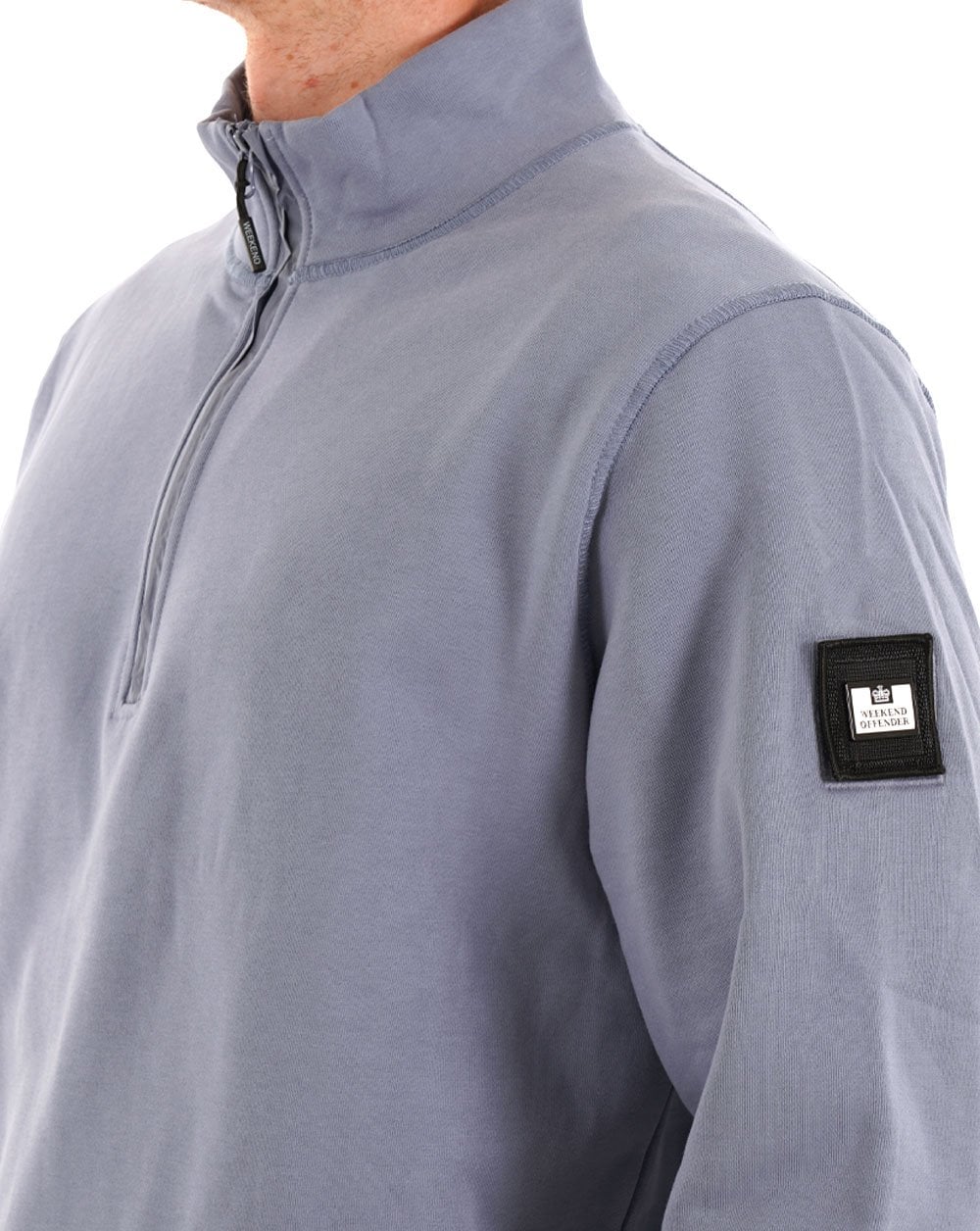 Weekend Offender Kraviz 1/4 Zip Sweat Blue Shadow