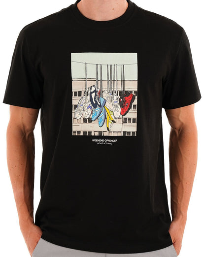 Weekend Offender Battle Lines T Shirt Black