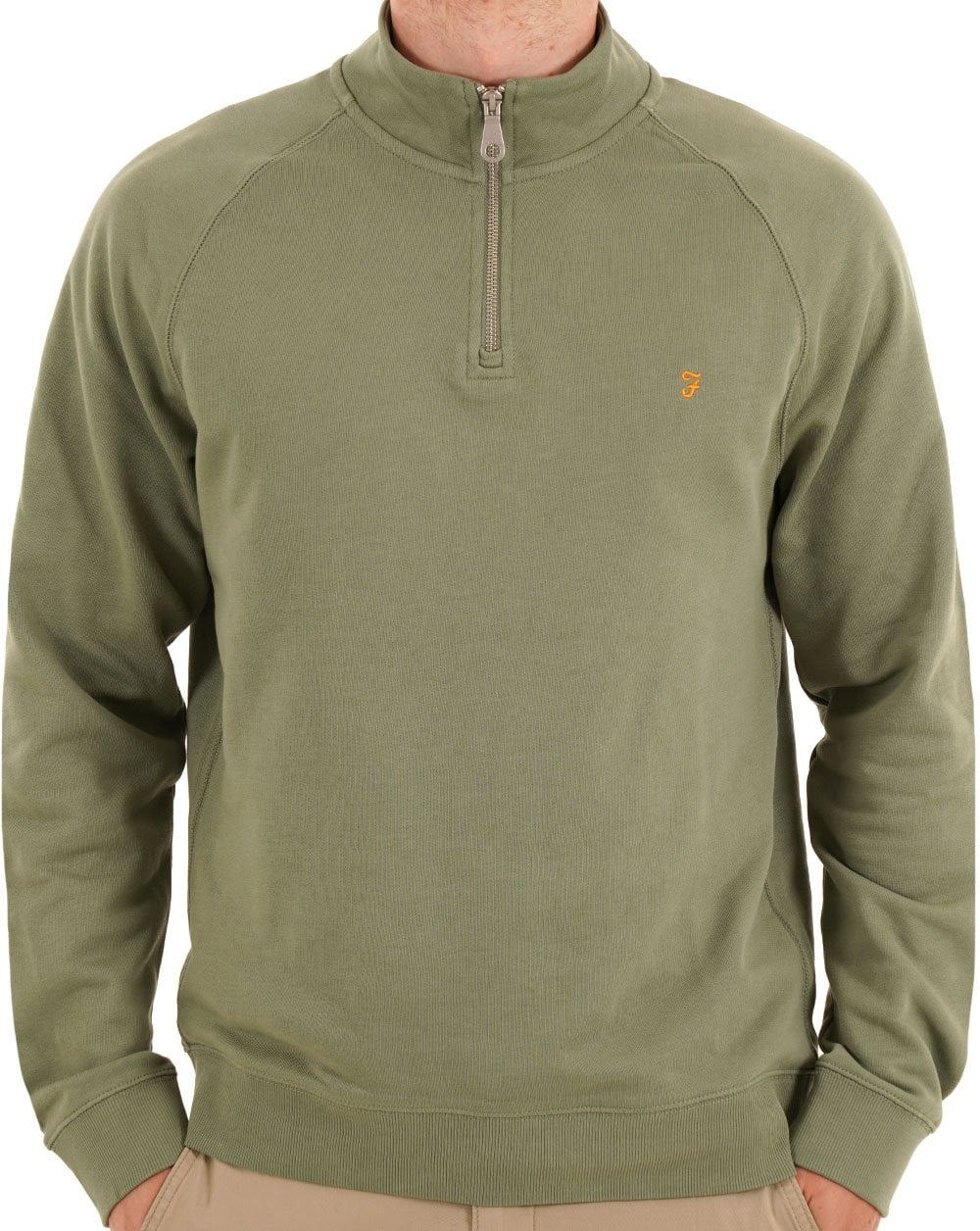 Farah Jim 1/4 Zip Sweatshirt Tarragon Green