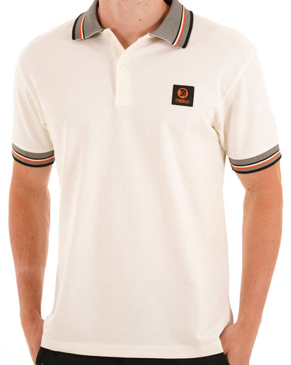 Trojan Oxford Collar Pique Polo Ecru