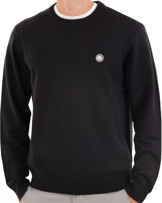 Pretty Green Merino Blend Crew Knit Navy