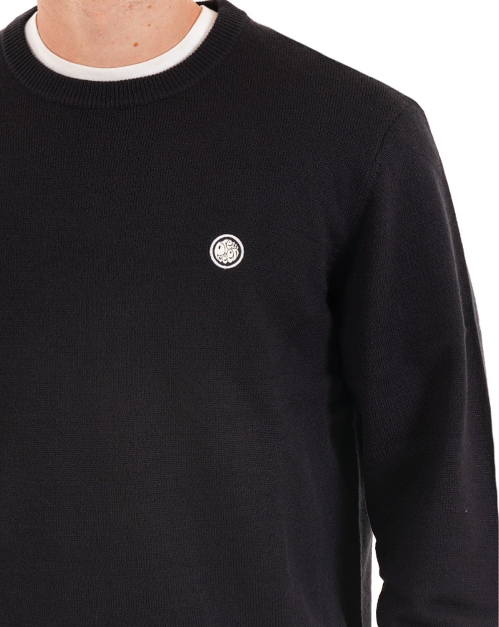 Pretty Green Merino Blend Crew Knit Navy