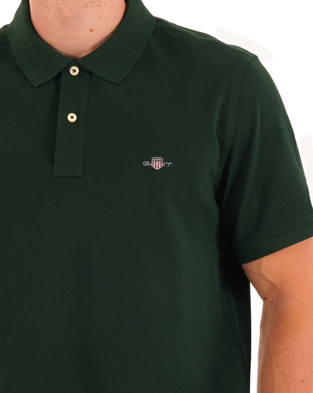 Gant Shield Pique Polo Tartan Green