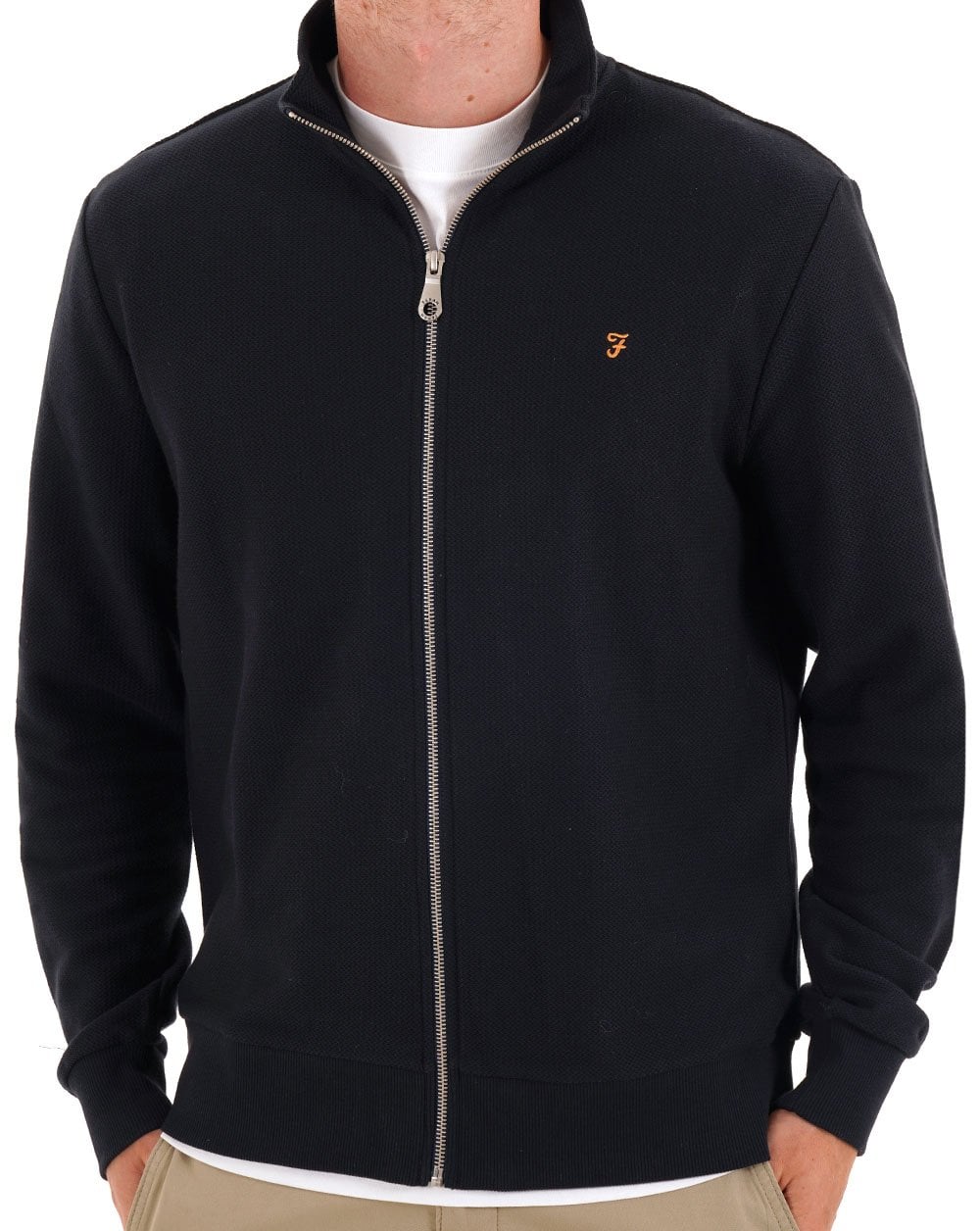 Farah Seaton Zip Thru Sweat True Navy