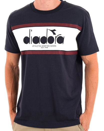 Diadora Logo T Shirt Blue Denim/Optical White
