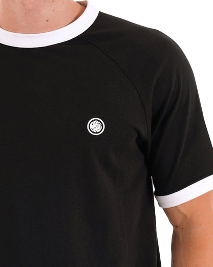Pretty Green Boston Ringer Tee Black