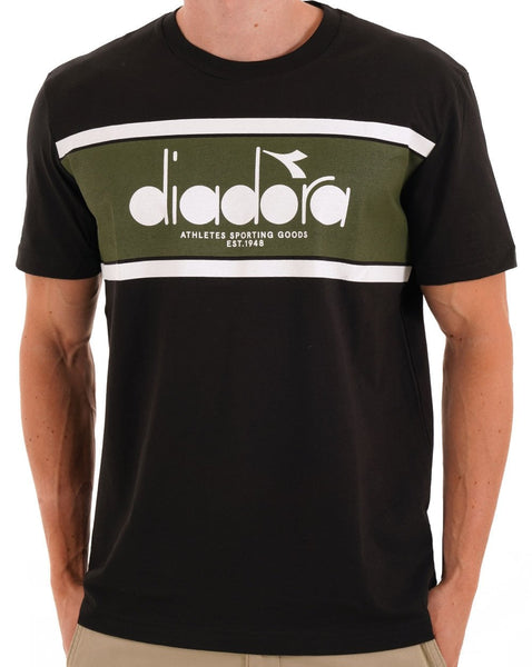 Diadora Logo T Shirt Black / Green Rifle