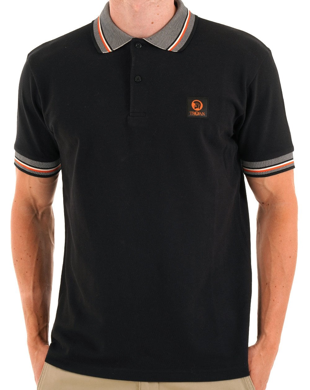 Trojan Oxford Collar Pique Polo Black