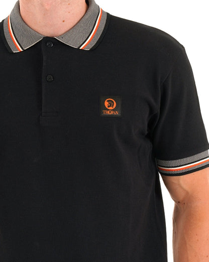 Trojan Oxford Collar Pique Polo Black