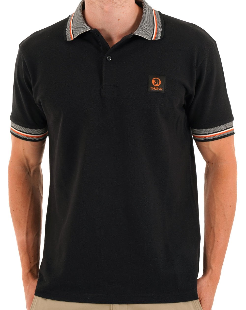 Trojan Oxford Collar Pique Polo Black