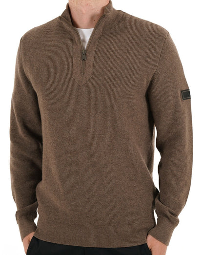 Barbour International Crawley Half Zip Jumper Brindle
