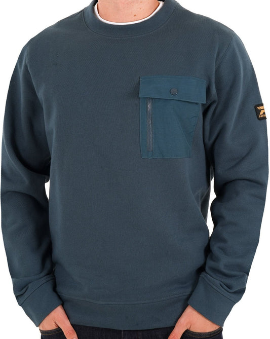 Patrick Archie Crew Pocket Sweatshirt Dark Blue