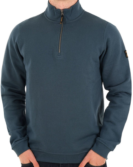 Patrick Patrick Harlem 1/4 Zip Sweat Dark Blue