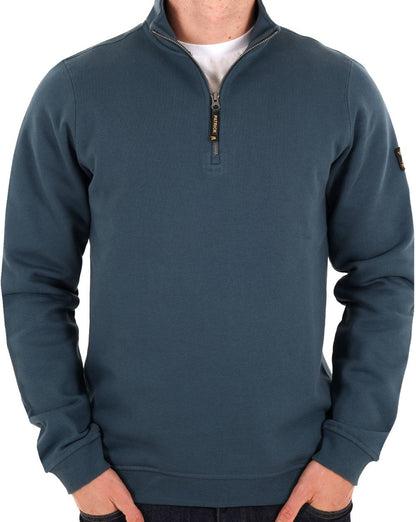 Patrick Harlem 1/4 Zip Sweat Dark Blue