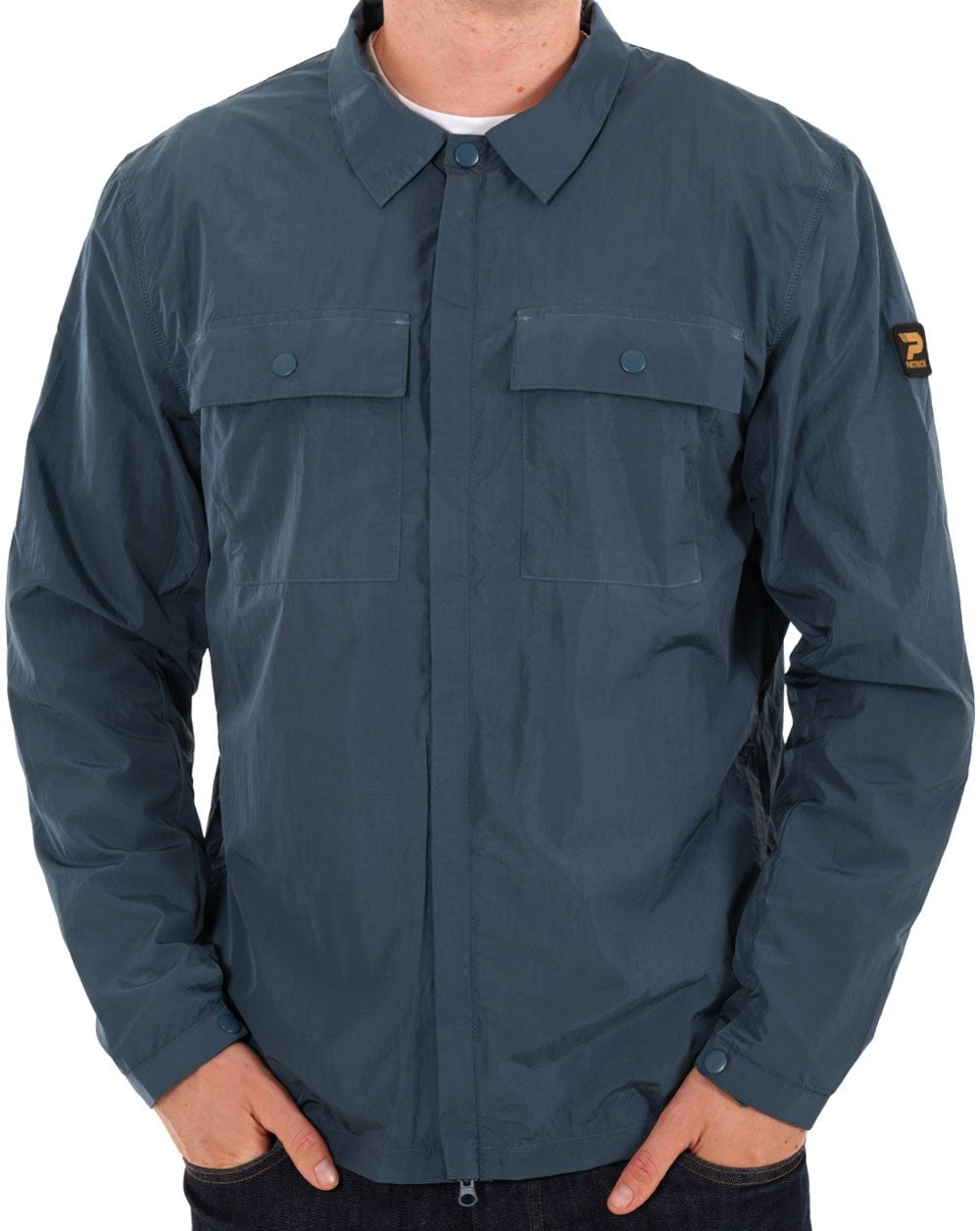 Patrick Jackson Overshirt Petrol Steel Blue