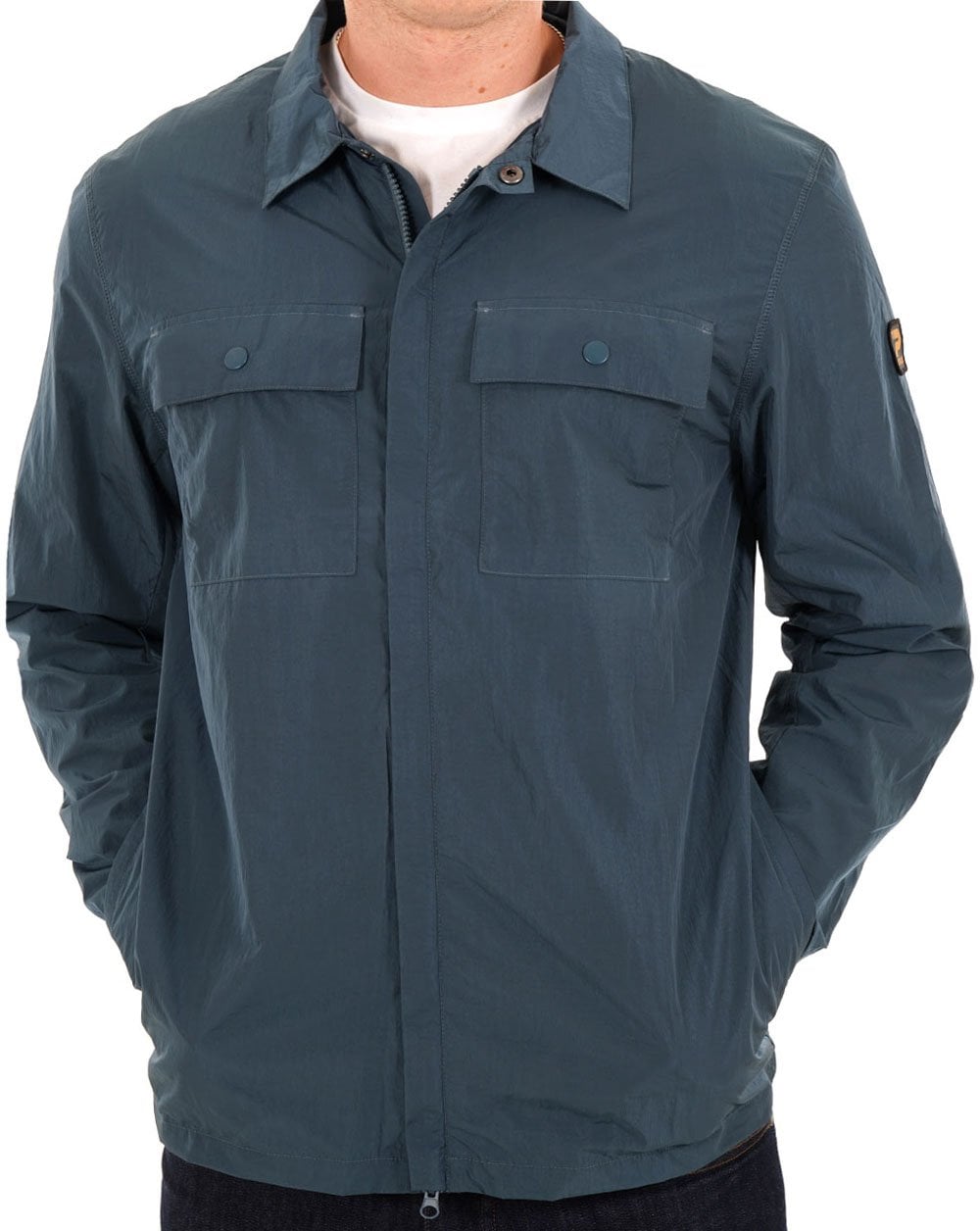 Patrick Jackson Overshirt Petrol Steel Blue