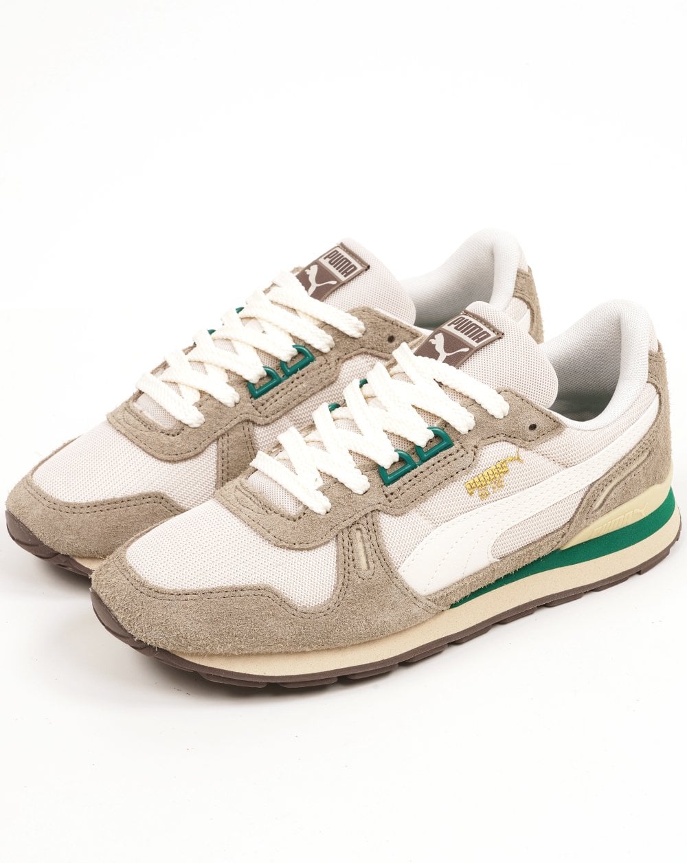 Puma RX 737 Vintage Trainers Off White Green