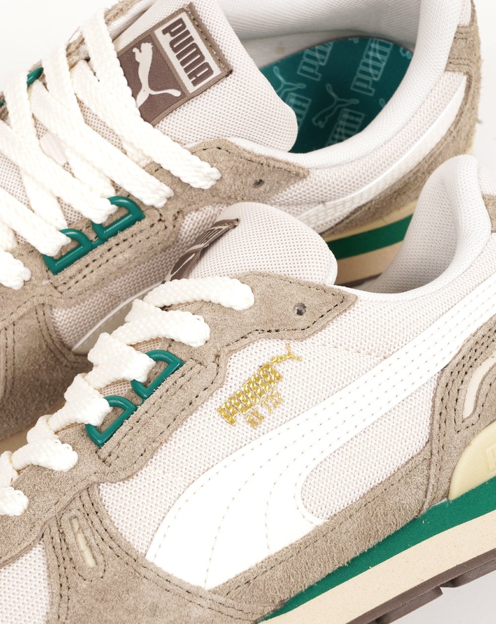Puma RX 737 Vintage Trainers Off White Green