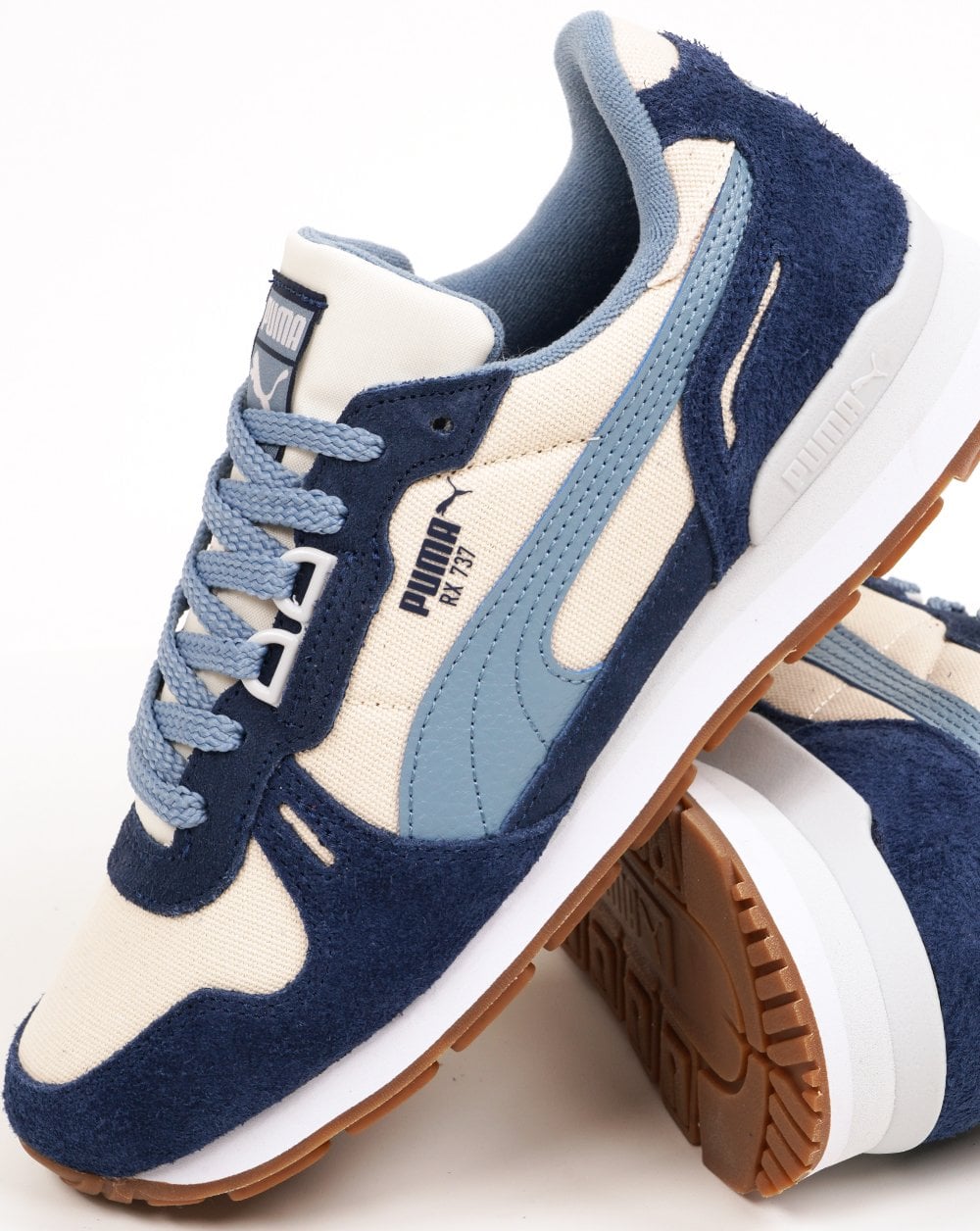 Puma RX 737 Vintage Trainers Snow Navy Blue