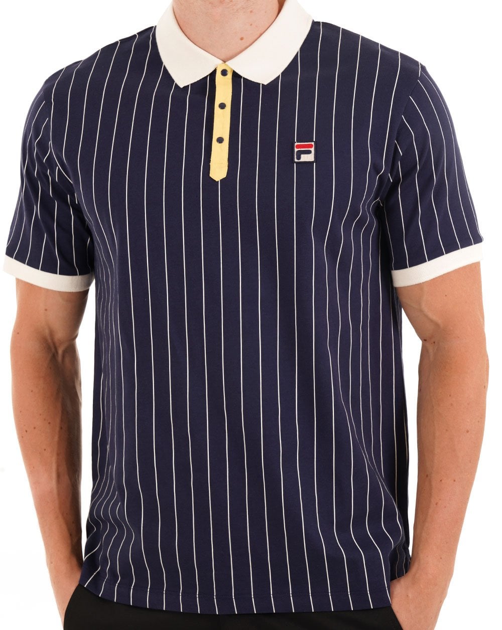 Fila Vintage BB1 Polo Shirt Navy Gardenia