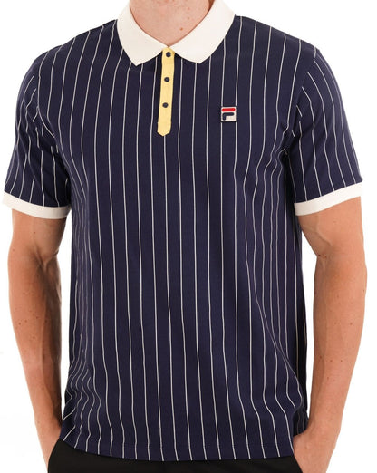 Fila Vintage BB1 Polo Shirt Navy Gardenia