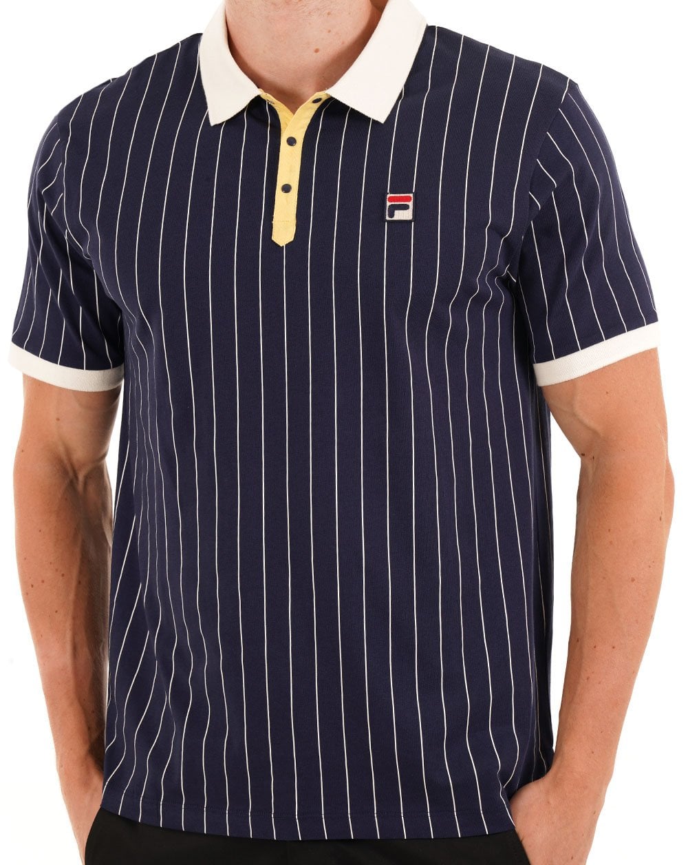 Fila Vintage BB1 Polo Shirt Navy Gardenia
