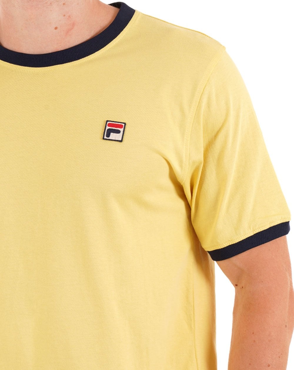 Fila Vintage Ringer T Shirt Yellow Navy