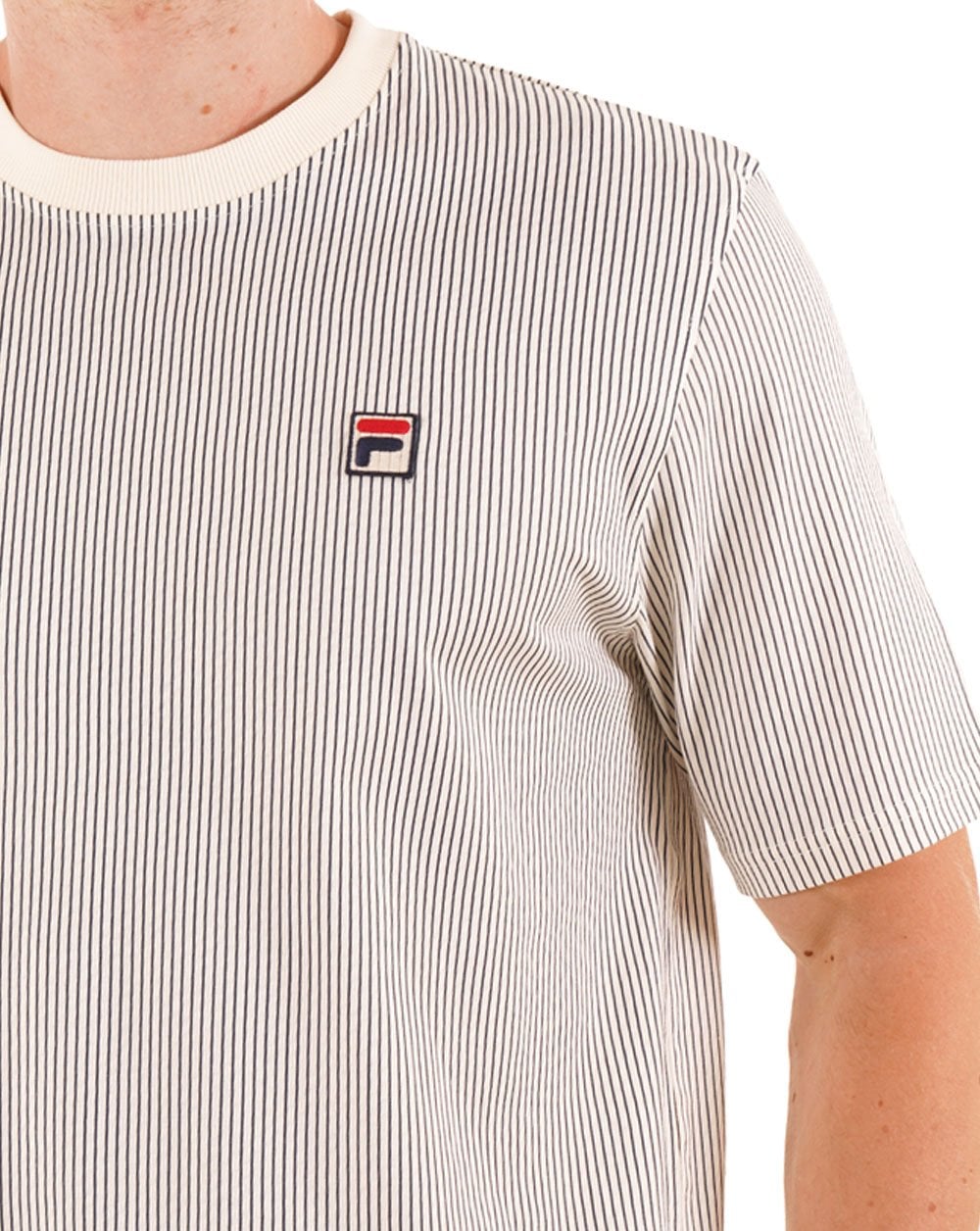 Fila Vintage Nilo T Shirt Gardenia/Navy