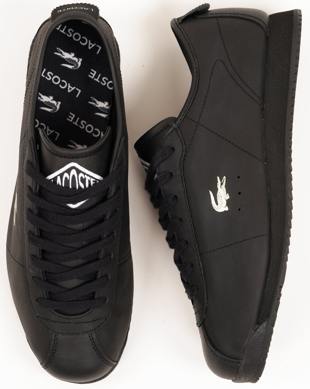 Lacoste Club Low Leather Trainers Black
