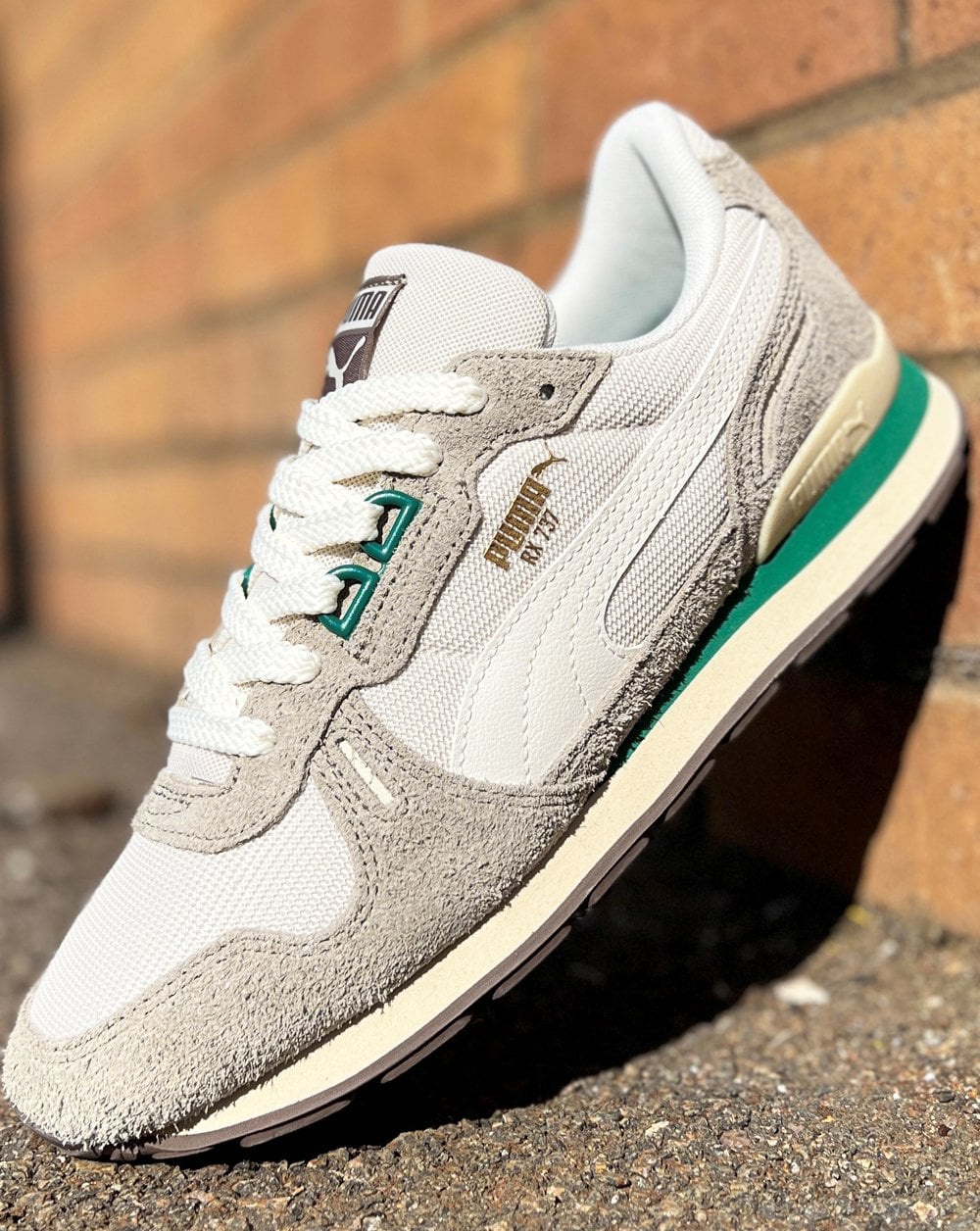 Puma RX 737 Vintage Trainers Off White Green