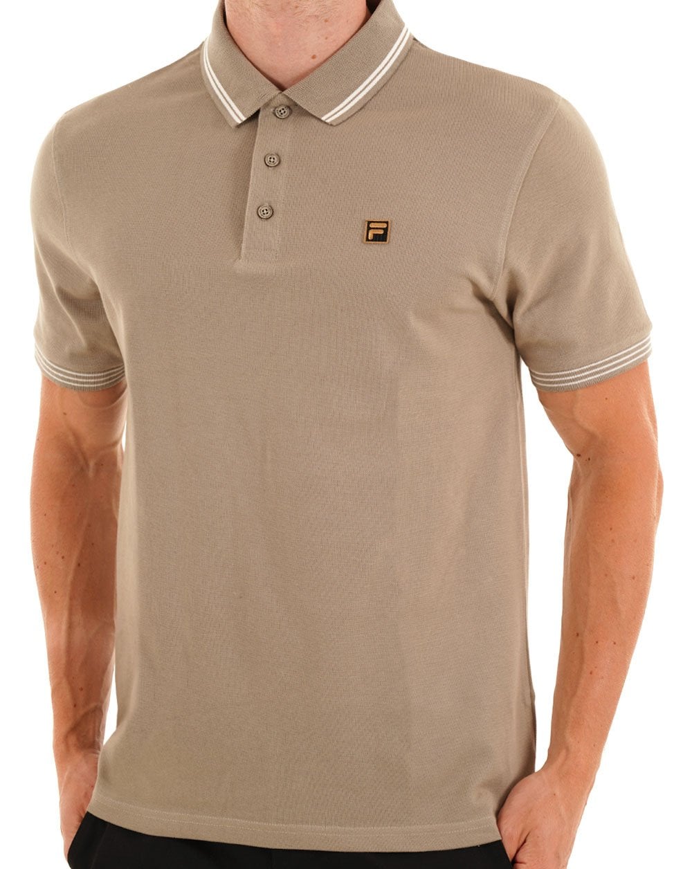 Fila Gold Soren Polo Shirt Vintage Khaki