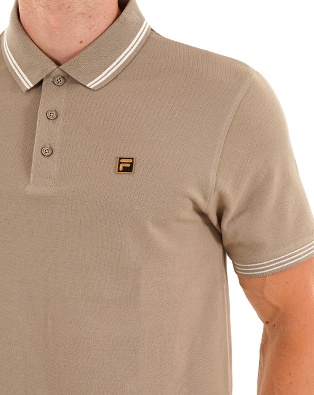 Fila Gold Soren Polo Shirt Vintage Khaki