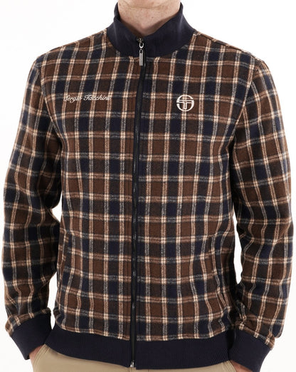 Sergio Tacchini Funnel Neck Jacket Navy Check