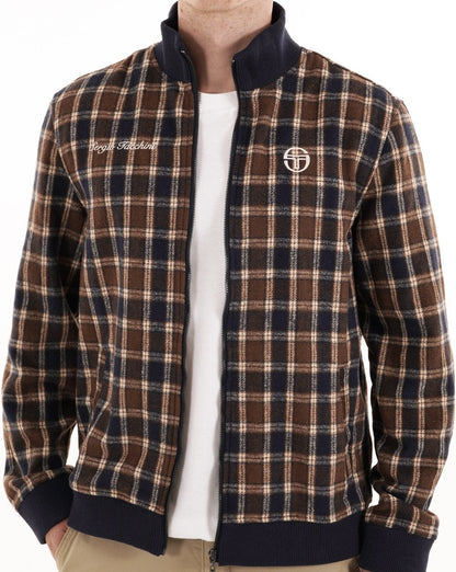 Sergio Tacchini Funnel Neck Jacket Navy Check