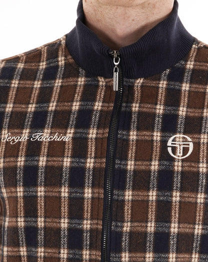 Sergio Tacchini Funnel Neck Jacket Navy Check