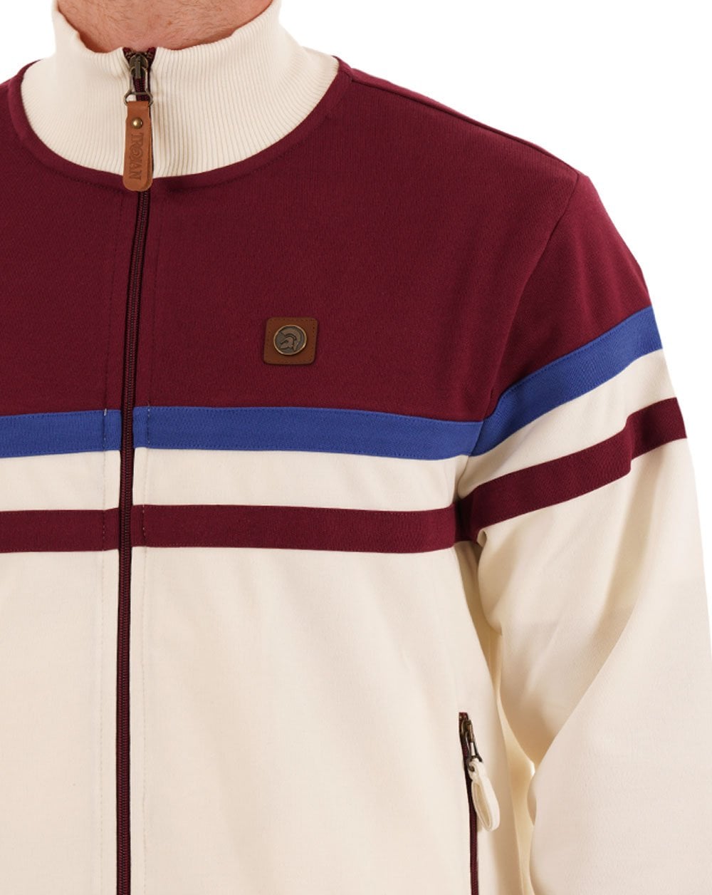 Trojan Split Stripe Track Top Ecru / Port