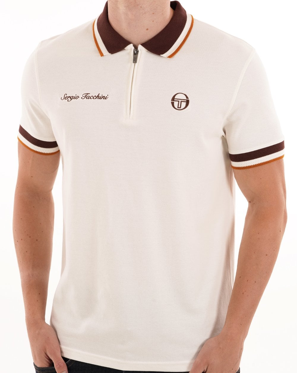 Sergio Tacchini Nanto Zip Polo Shirt Gardenia