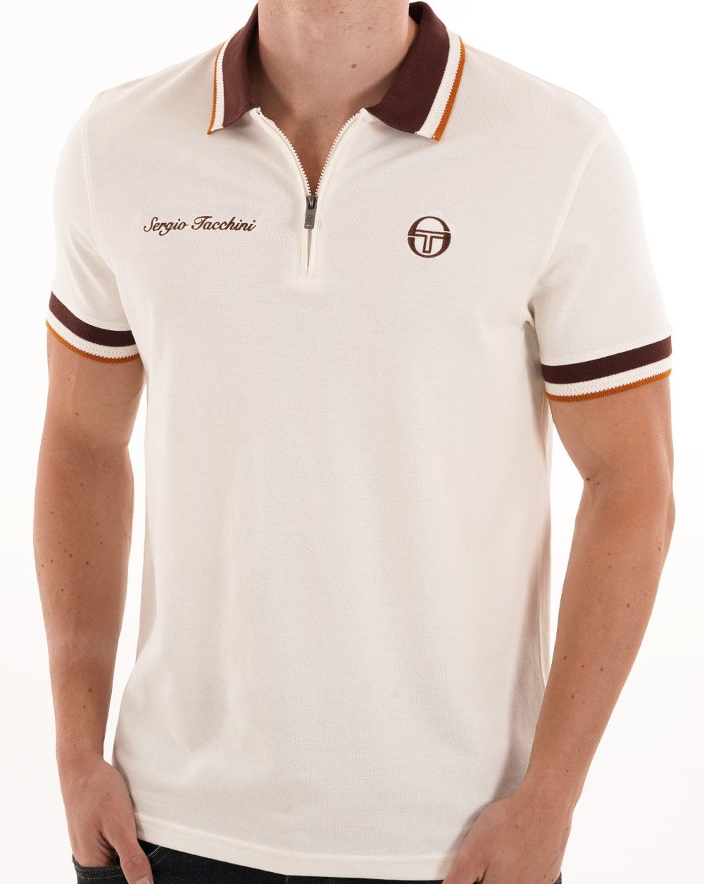 Sergio Tacchini Nanto Zip Polo Shirt Gardenia