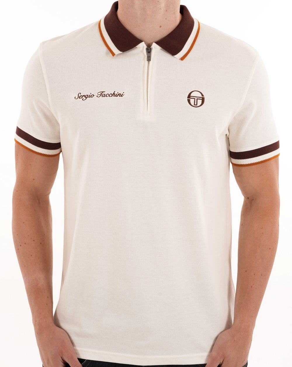 Sergio Tacchini Nanto Zip Polo Shirt Gardenia