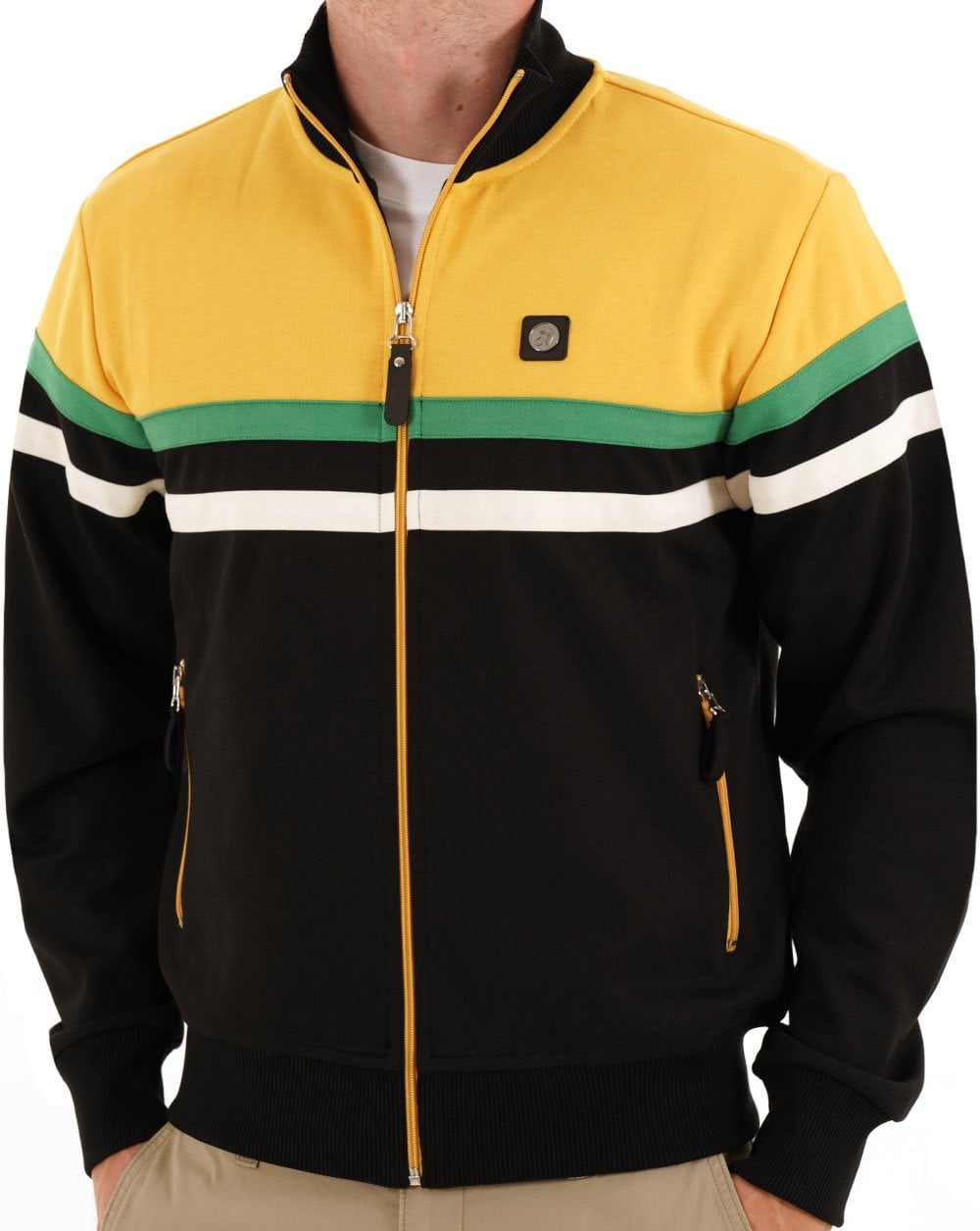 Trojan Split Stripe Track Top Black / Gold
