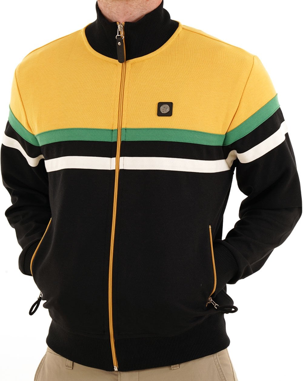 Trojan Split Stripe Track Top Black / Gold