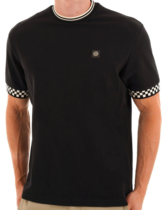 Trojan Cheq Cuff T Shirt Black