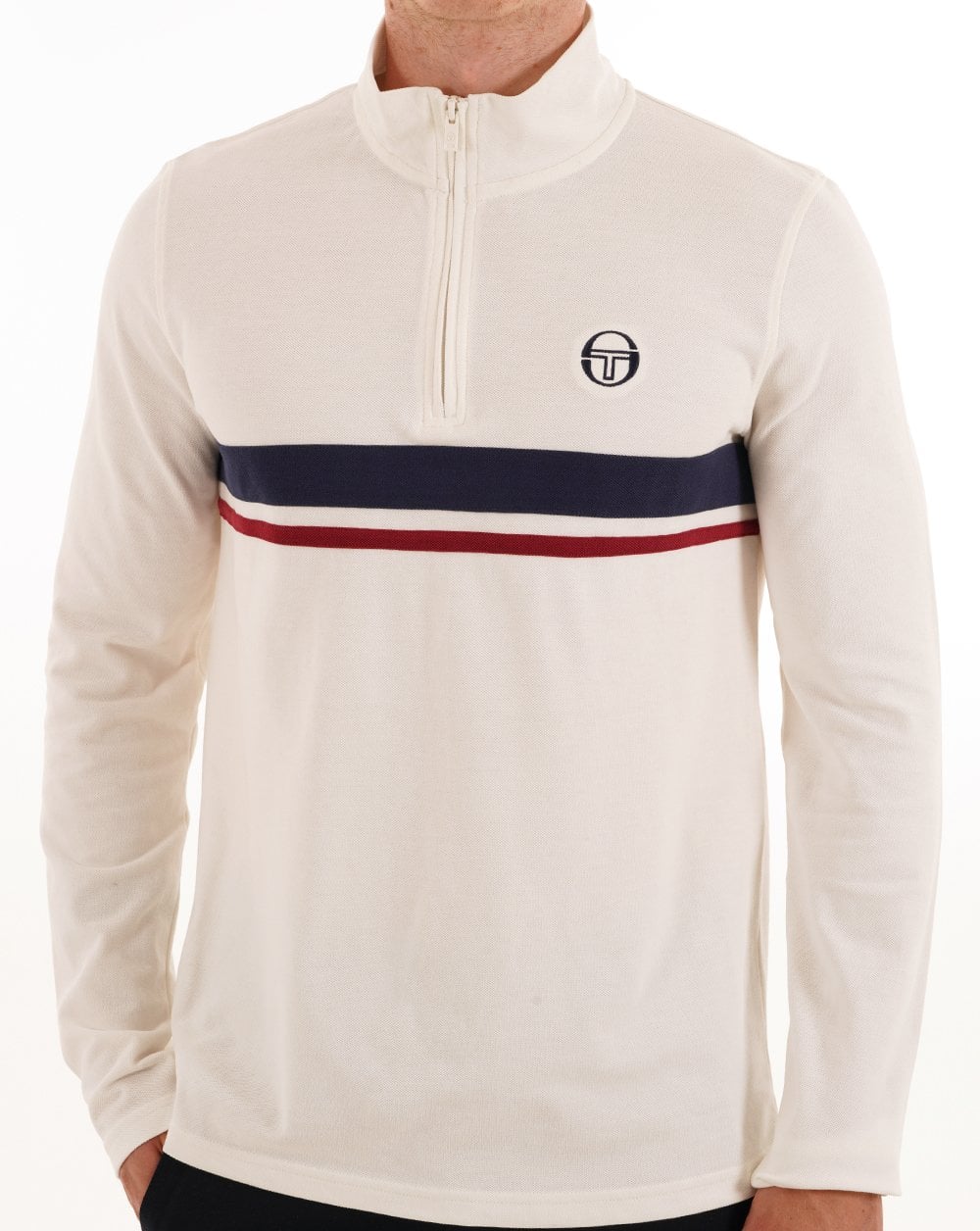 Sergio Tacchini 1/4 Zip Top Off White - Navy