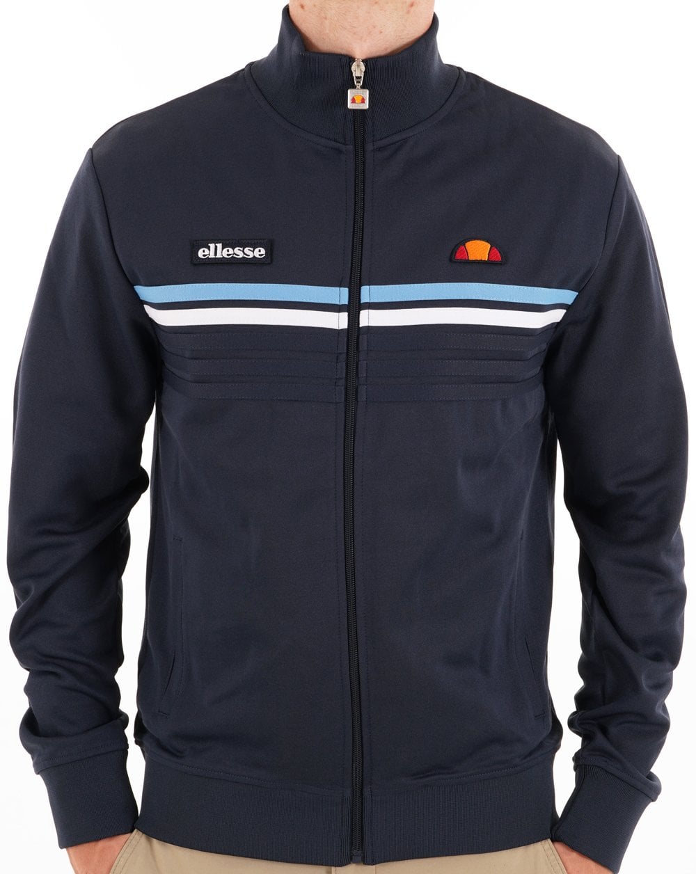 Ellesse 5 Stripe Track Top Navy
